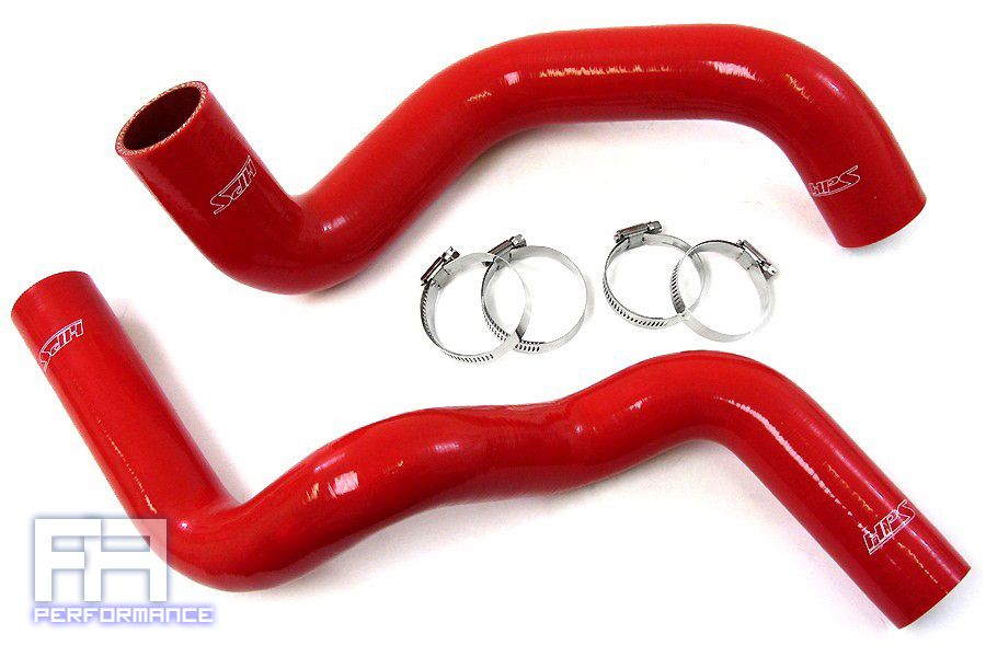 HPS Reinforced Silicone Radiator Hose Kit Clamps for Viper 8.0L V10 97-02 Red