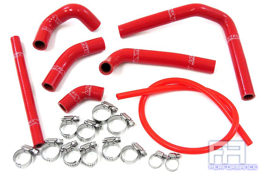 HPS Silicone Radiator Hose Kit w/ Clamps for CR250R 02-11 Dirt Bike Red