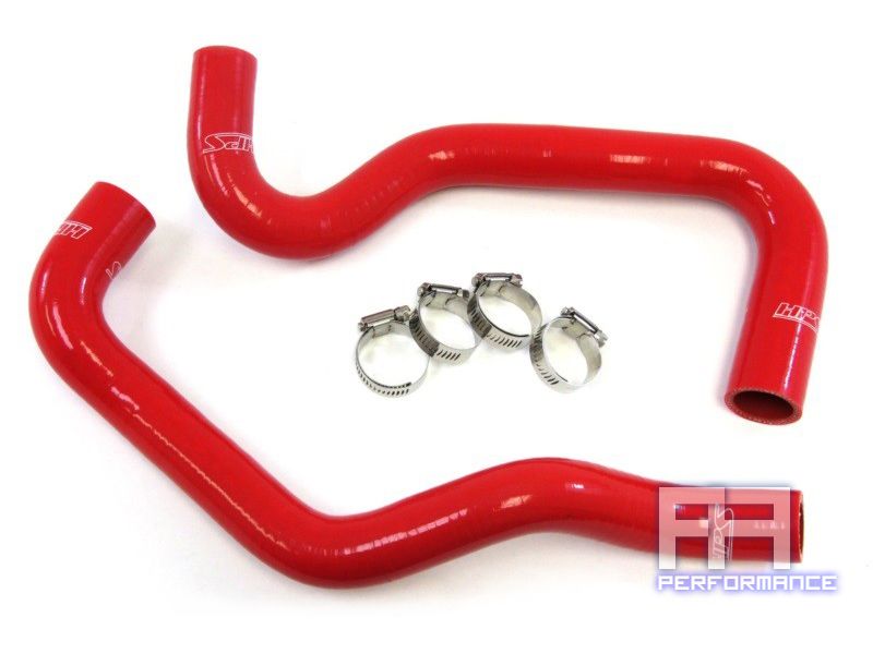 HPS Reinforced Silicone Radiator Hose Kit w/ Clamps for Fiesta 1.6L 11-13 Red