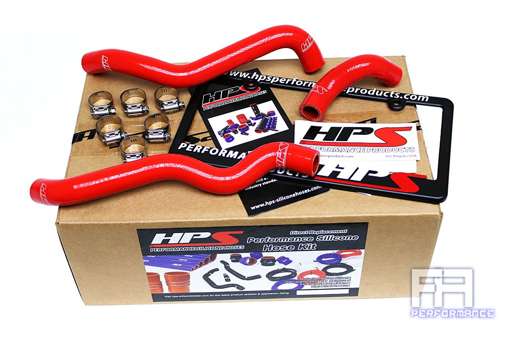 HPS Reinforced Silicone Heater Hose Kit For 03-06 350Z Z33 3.5 V6 VQ35de LHD Red