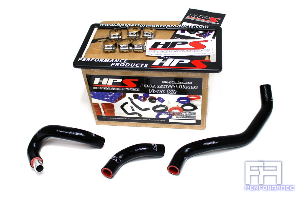 HPS Reinforced Silicone Heater Coolant Hose Kit For 09-13 370Z Z34 VQ37VHR Black