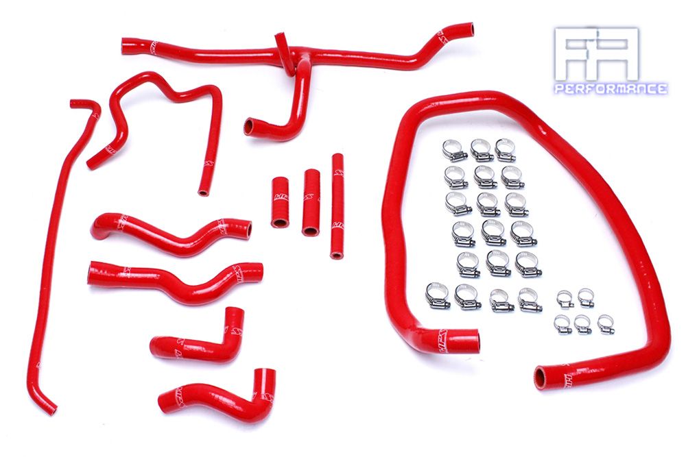 HPS Silicone Heater Coolant Hose Kit For BMW 96-99 E36 M3 3.2L *LHD Only* - Red