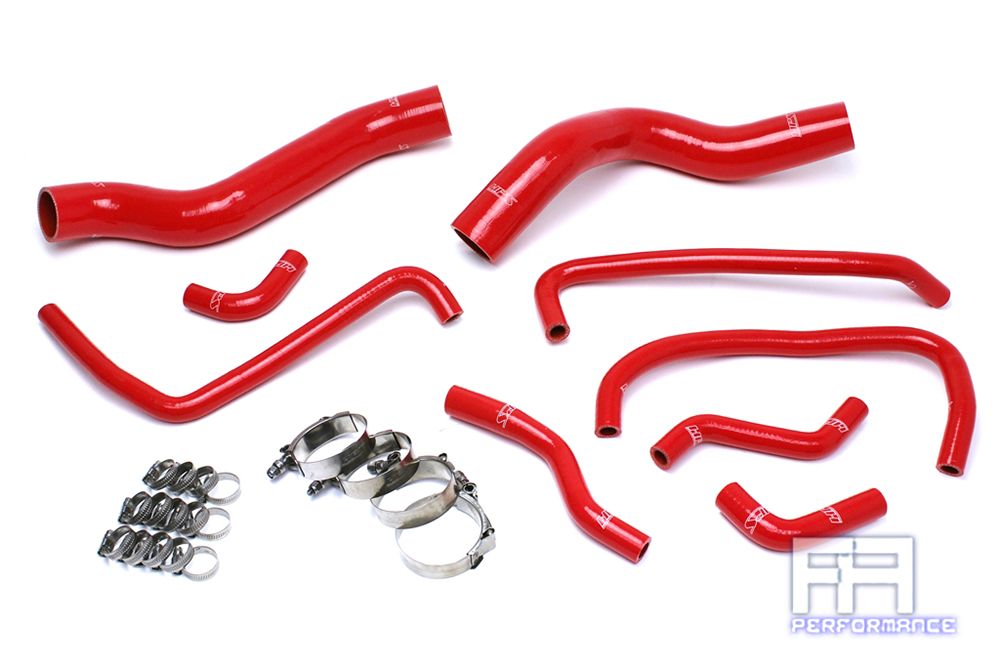 HPS Silicone Radiator Coolant + Heater Hose Kit For 13-14 Viper SRT-10 8.4L Red