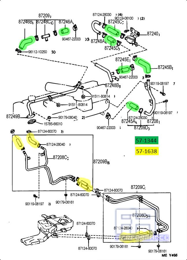 HPS Rear Heater Hose For 96-97 LX450 FJ80 92-97 Land Cruiser FJ80 4.5L Black