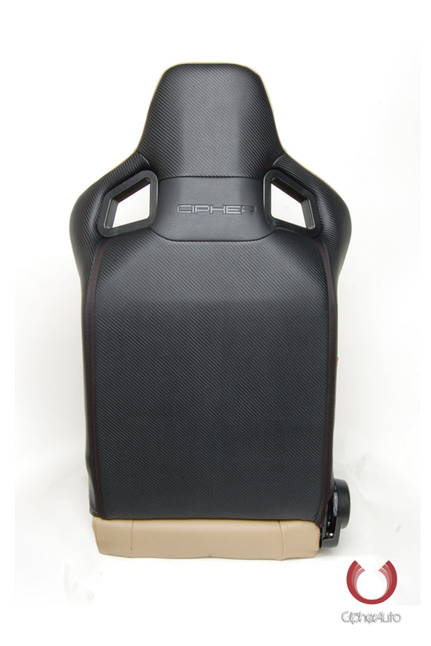 CPA2001 Euro Series All Beige PU Leather Gold Stitches with Carbon Fiber PU (Sold in Pairs)