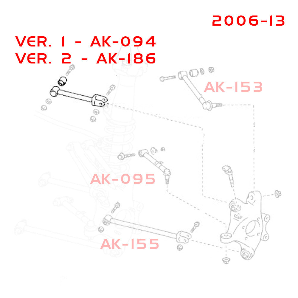 Godspeed 2pc Rear Upper-Forward Arm for IS250 IS350 ISF 06-13 GS350 GS430 06-11