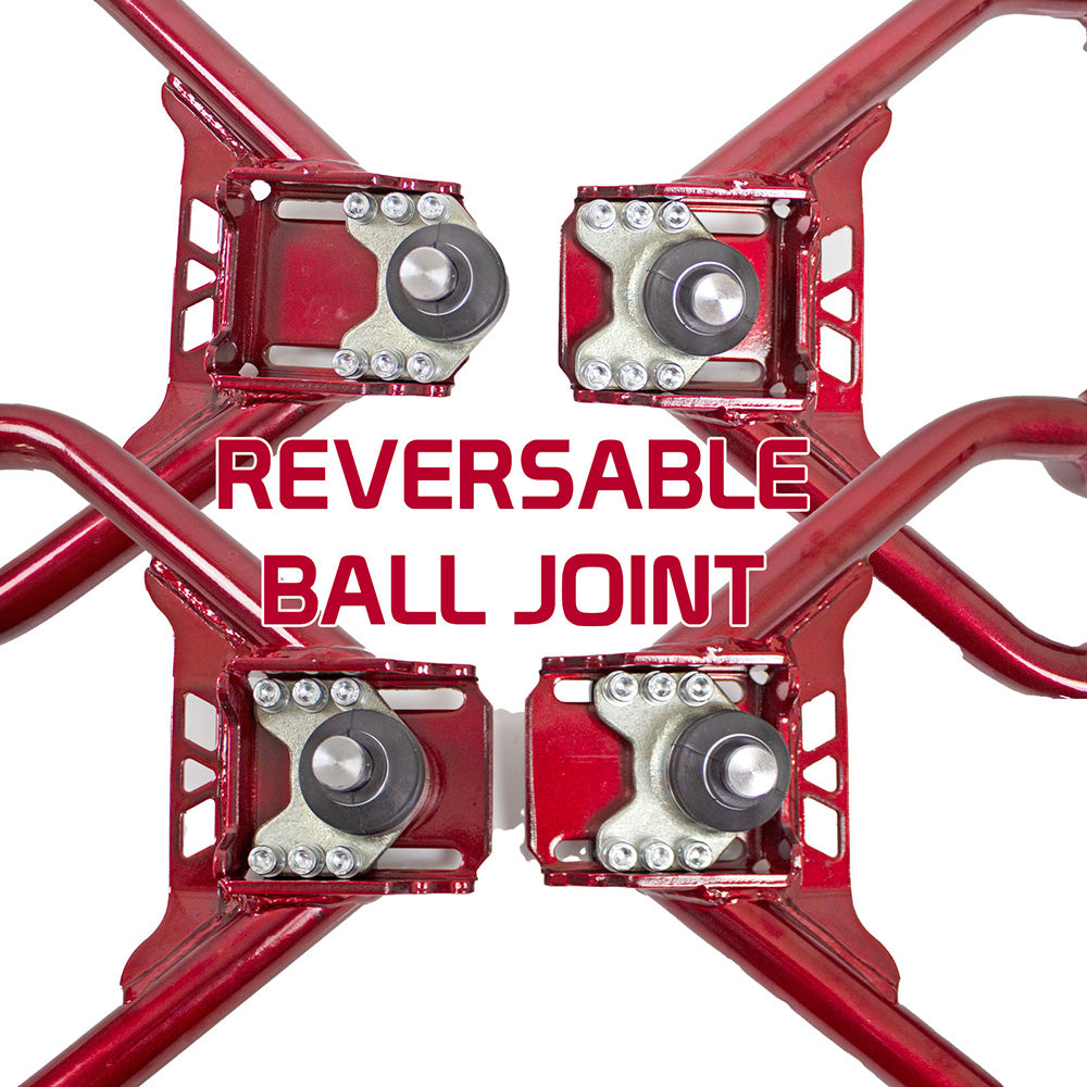 Godspeed 6pc Front + Rear Up+Low Camber Control Arm for 370z 09-20, G37 4D 08-13