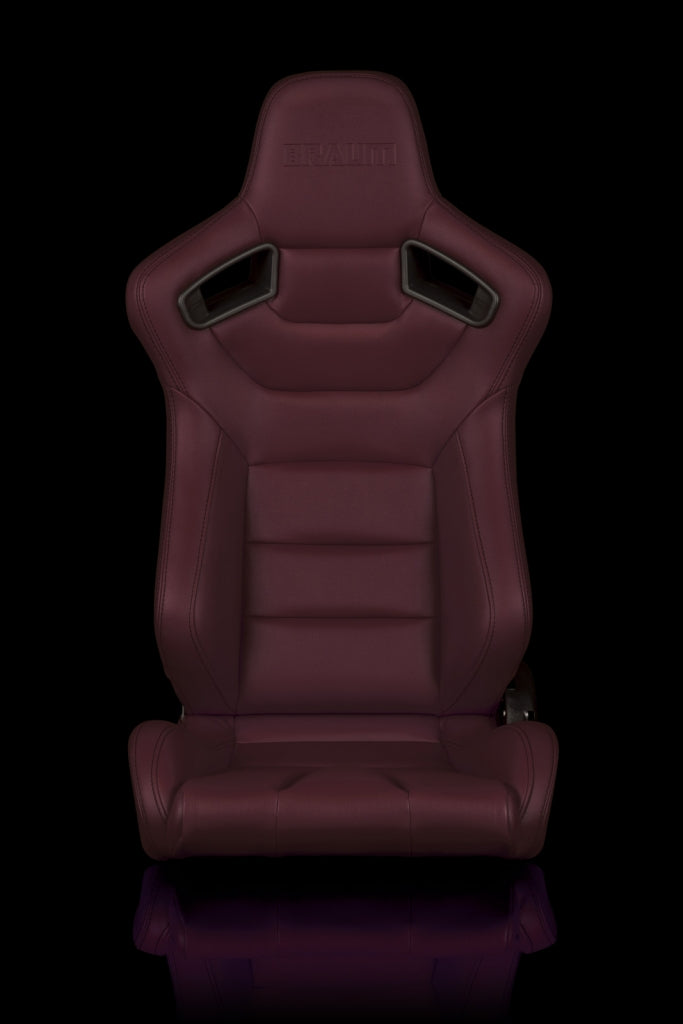 Braum Racing Elite Series Reclining Racing Seats Maroon Leatherette - Pair