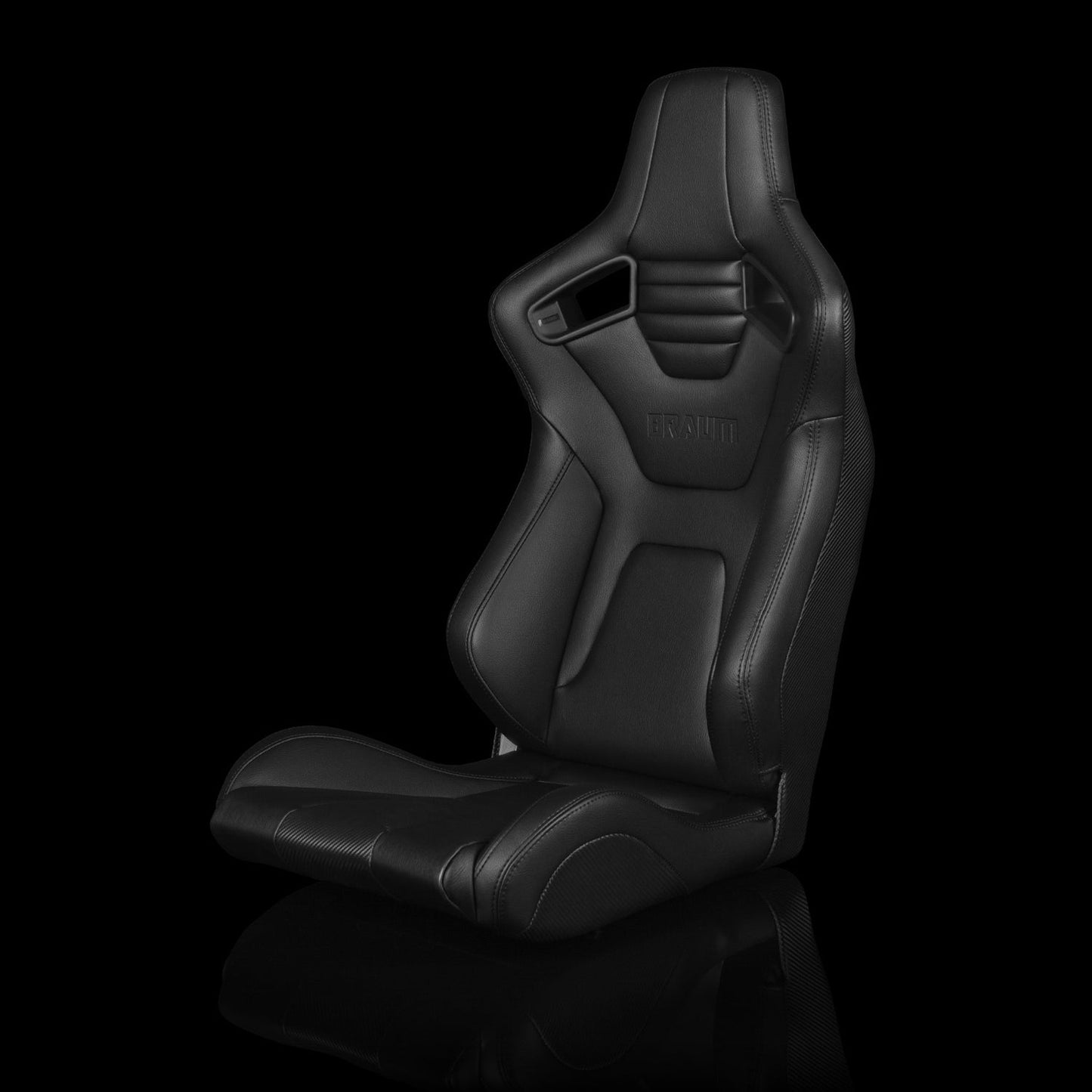 Braum Racing Elite-X Series Fixed Back Racing Seat Black Leatherette - Single