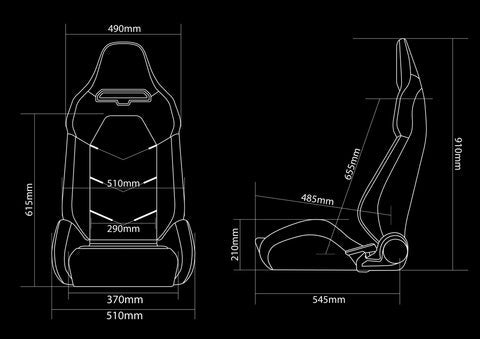 Braum Racing VIPER-X Series Sport Reclinable Seats (Red / Black Trim)
