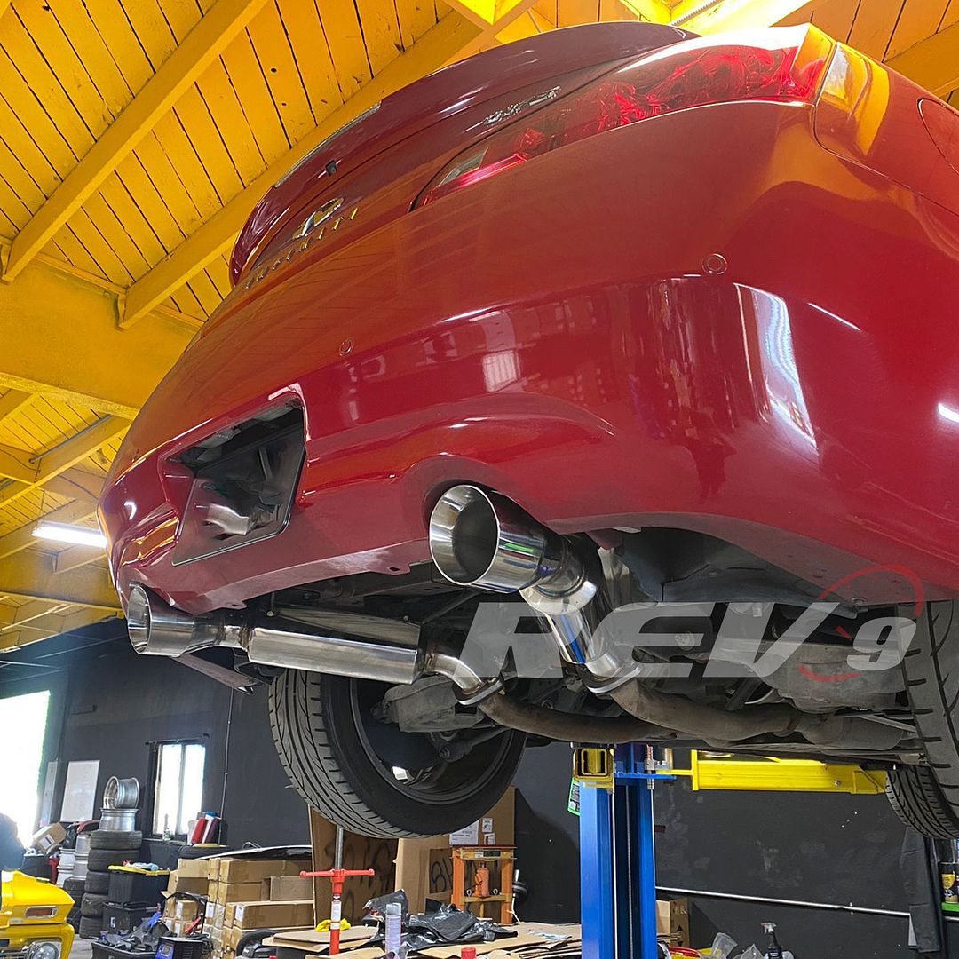 Rev9 FlowMaxx 4.5 Tip AxleBack Exhaust for Infiniti G37 G37x Q60 Coupe 08-16