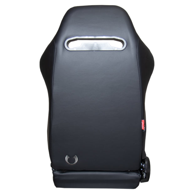 CPA1075 Black Leatherette With Micro Suede inserts W/ Red Accents Universal Racing Seats (Sold in Pairs)