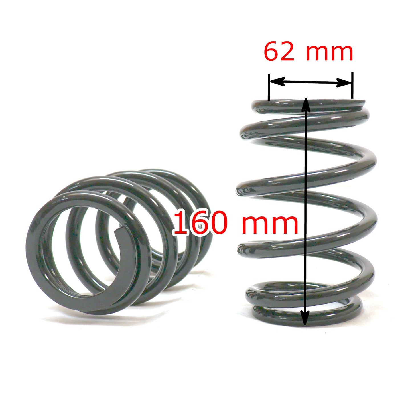 Godspeed Black Custom Coilover Spring Pair - 12KG/672lbs, 160mm L x 62mm ID