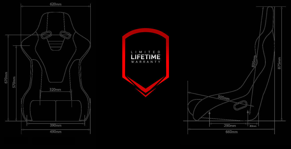 Braum Racing Falcon-R Fixed Back Bucket Ccomposite Seat (Black | Red Plaid)