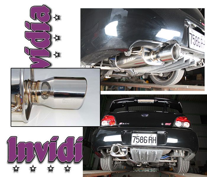 INVIDIA Q300 110mm Roll Stainless Tip Catback Exhaust for Impreza WRX STi 02-07