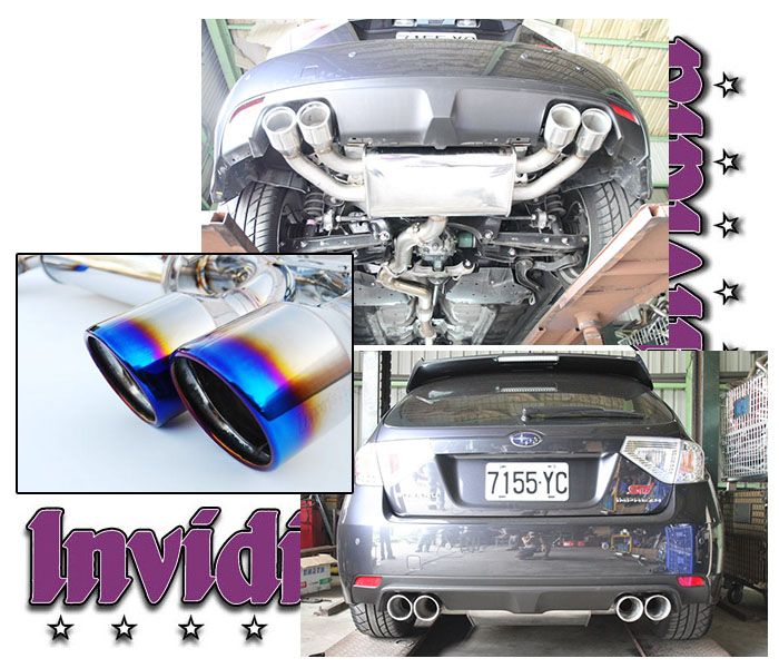 INVIDIA Q300 4 Titanium Burnt Tip Catback Exhaust for STi 08-14 *Wagon WRX 11-14