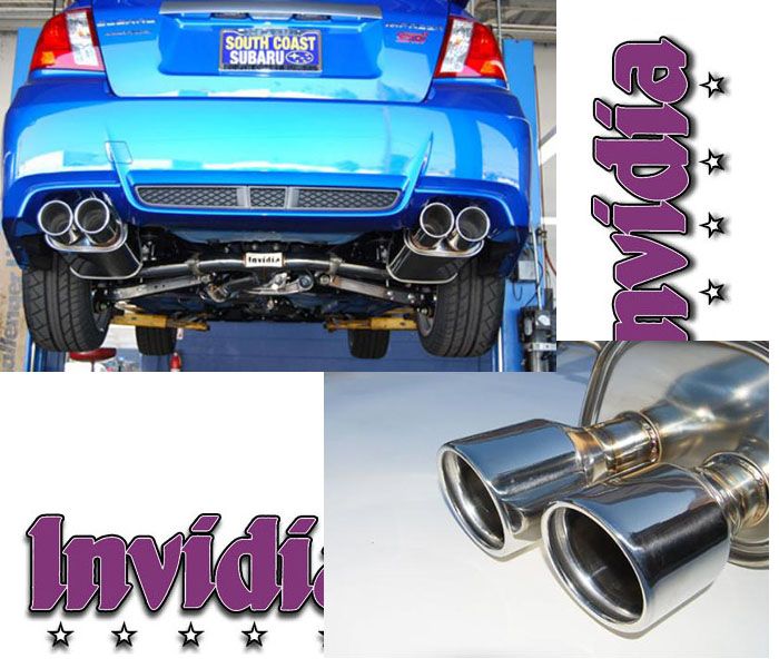 INVIDIA Q300 Quad Stainless Roll Tip Catback Exhaust for WRX STi 11-14 Sedan