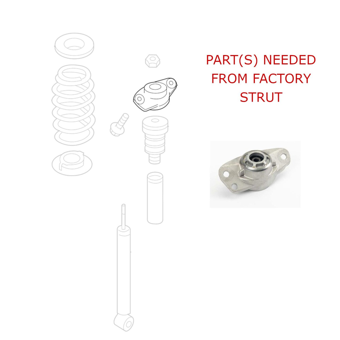 Godspeed MonoSS Coilover Shock for *49.5mm FWD* Rabbit MK5 06-09, A3 8P 06-13