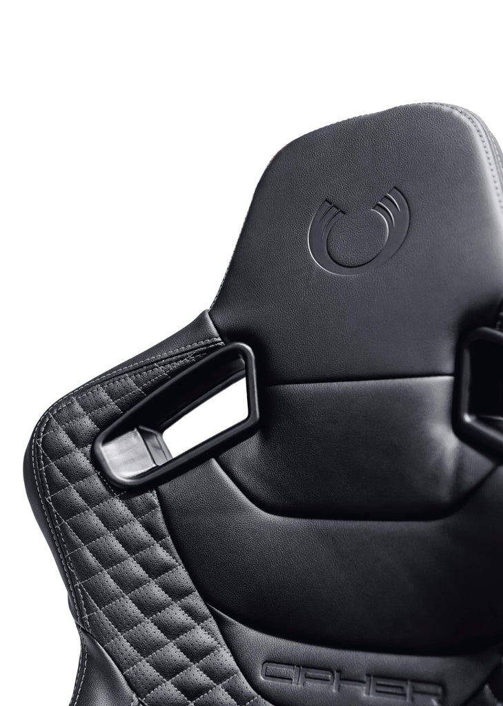 CPA2009 AR-9 Revo Racing Seats Black Leatherette Carbon Fiber with Gray Diamond Stitching - Pair (NEW!)