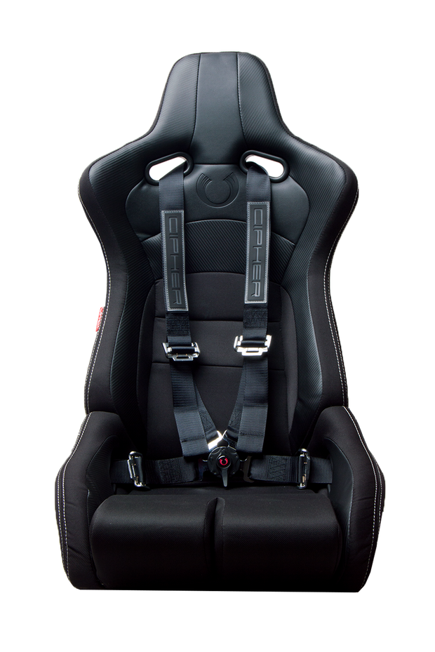 Cipher Racing Black 5 Point 3 Inches Release Racing Harness w/ Snap Hook & Eye Bolts (Sold in Single)