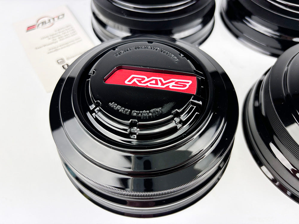 4x Rays LPS Center Cap BK/Red *6x139.7 57Trans-X 57CR-X 57DR-X TE37XT TE37Large