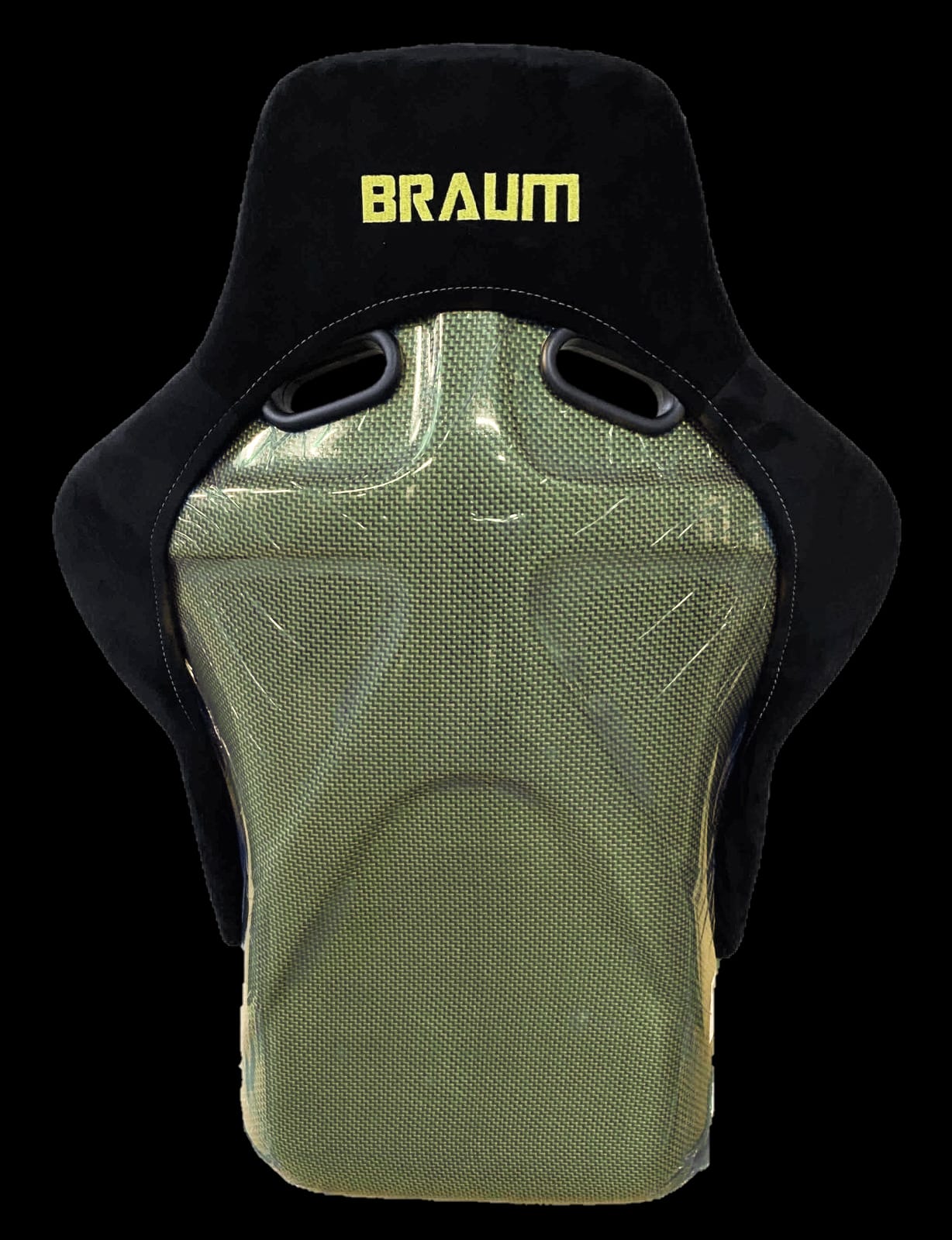 Braum Racing Falcon-R Fixed Back Carbon Kevlar Bucket Seat (Black Alcantara | Yellow Stitching)