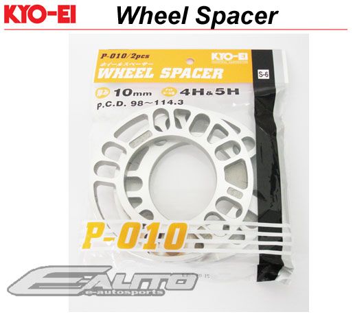 2pc Kics KYO-EI 10mm Rim Wheel Spacer 4x100 4x114 5x100 5x114 5x112 PCD 98-114