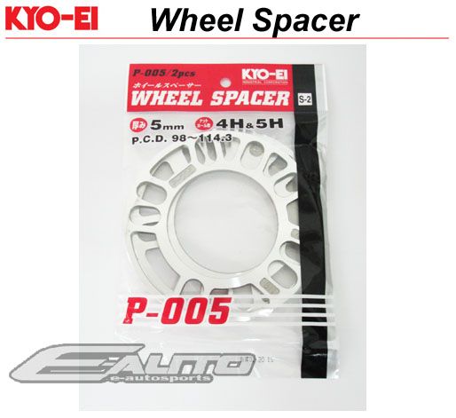 2pc Kics KYO-EI 5mm Rim Wheel Spacer 4x100 4x114 5x100 5x114 5x112 PCD 98-114