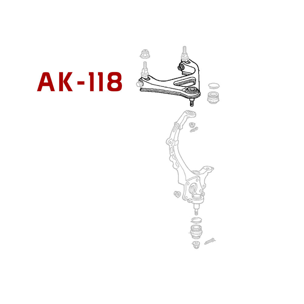 Godspeed 4pc Front + Rear Upper Camber Control Arm - Honda Prelude 92-96