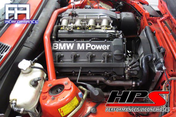 HPS Silicone Radiator Coolant + Heater Hose Kit for BMW E30 M3 88-91 LHD - Black