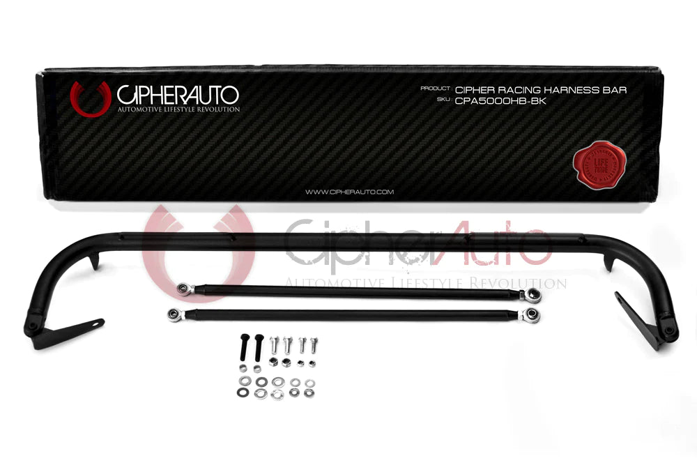 Cipher Racing Harness Bar Black Powder Coated (2003-2007 Infiniti G35 Sedan)