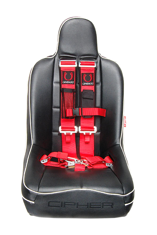 Cipher Racing Red 5 Point 3 Inches Release Racing Harness w/ Snap Hook & Eye Bolts (Sold in Single)
