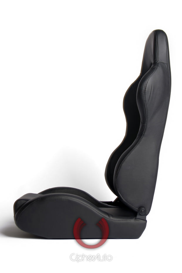 CPA1007 Black Synthetic Leather Universal Racing Seats (Sold in Pairs)