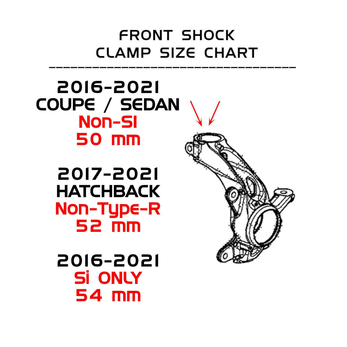 Godspeed Honda Civic Si (FC/FK) 2016-21 Mono-Air Strut Lowering Kits (54 mm FLM)