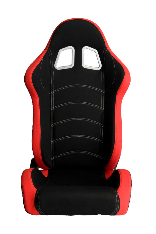 Cipher Auto Reclinable Cloth Racing Seats CPA1018 Grey / Red / Blue - Pair