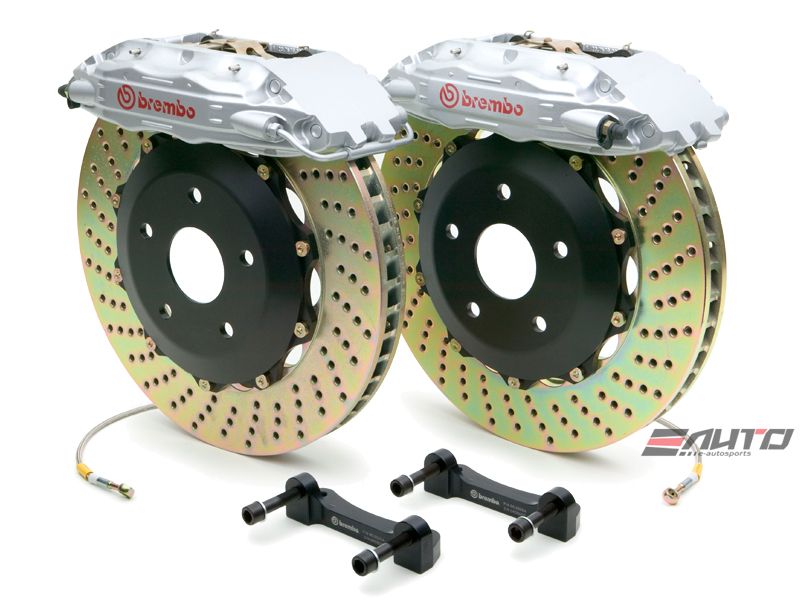Brembo FRONT GT Brake BBK 4pot Silver 332x32 Drill A4 B7 06-08 S4 B5 00-02