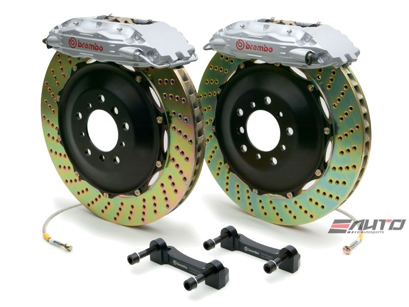 Brembo Front GT Brake 4P Caliper Silver 355x32 Drill Disc for STi Legacy GT 3.6R