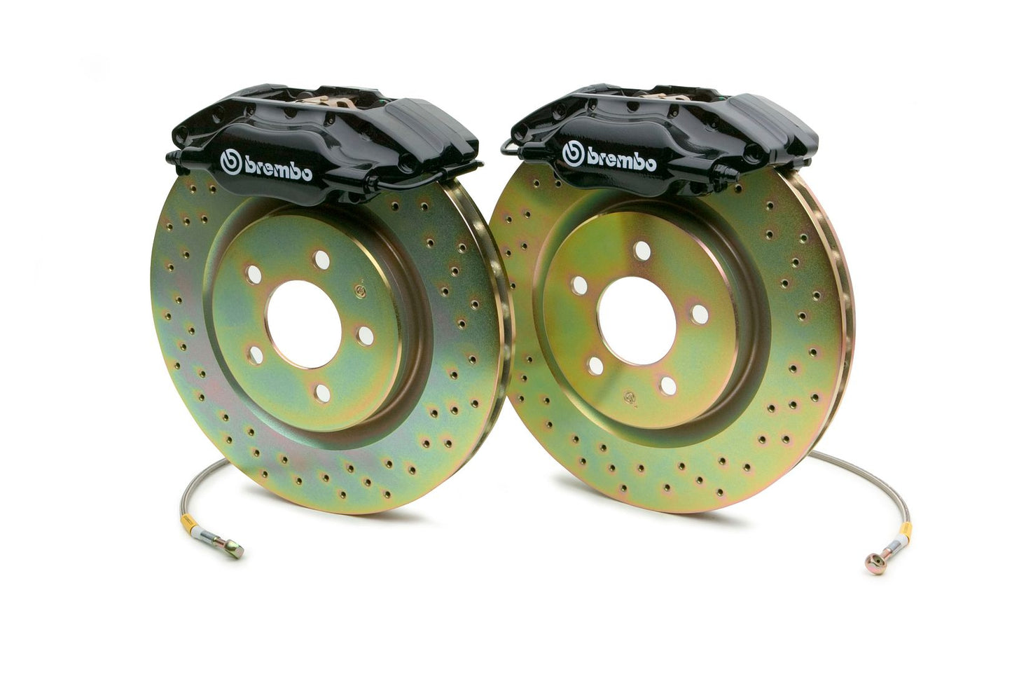 Brembo Front GT Brake BBK 4piston Black 330x28 Drill Disc Rotor Mustang 94-04