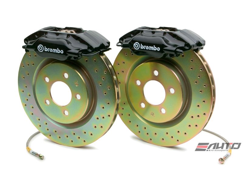 Brembo Front GT Brake BBK 4piston Black 330x28 Drill Disc Rotor Mustang 94-04