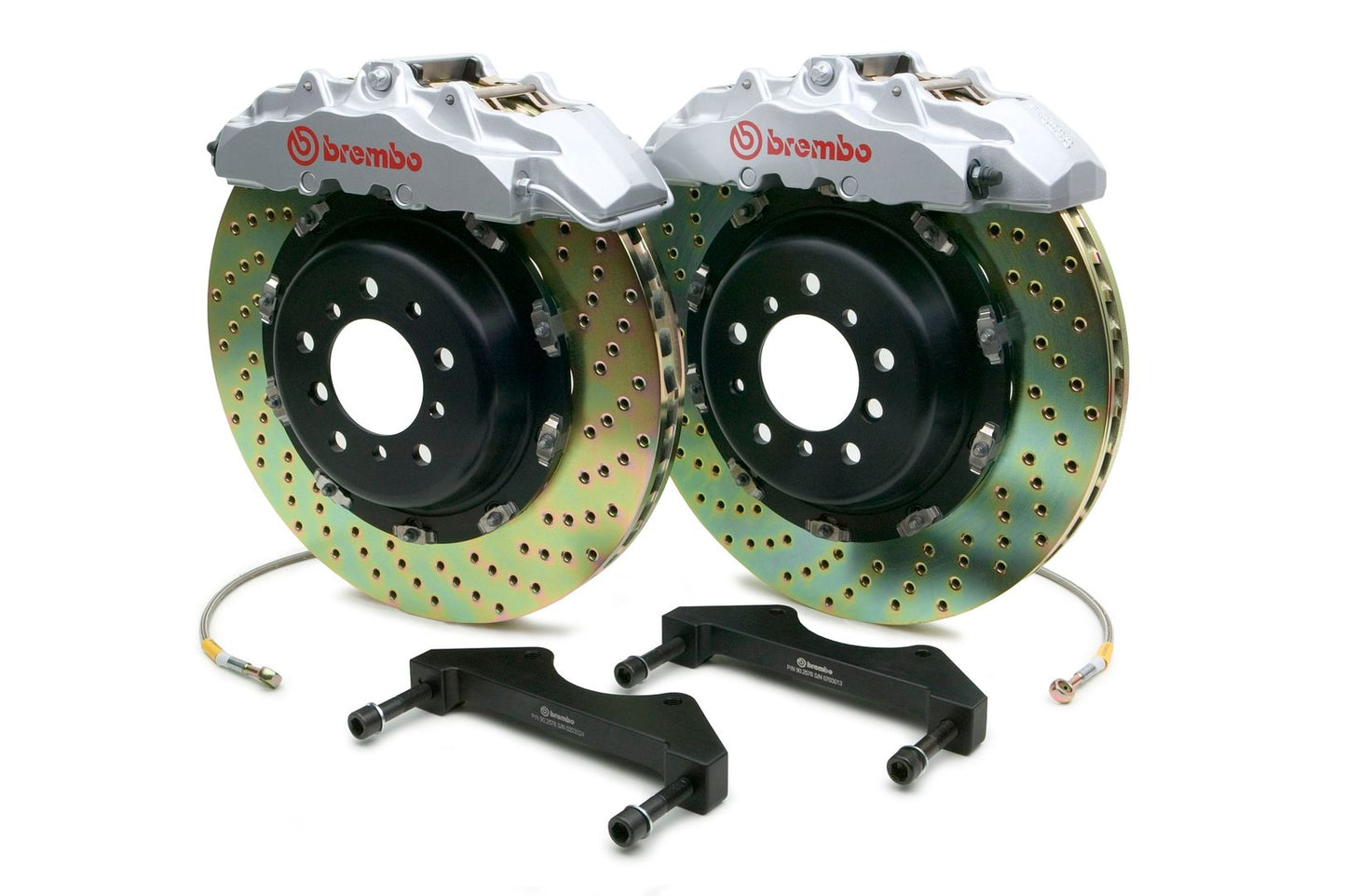 Brembo Front GT Brake 8pot Silver 380x34 Drill Rotor Grand Cherokee SRT-8 06-11