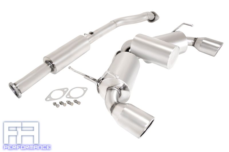 Manzo V2 4" Dual Stainless Roll Tips Catback Exhaust for 370z Z34 09-12 Fairlady