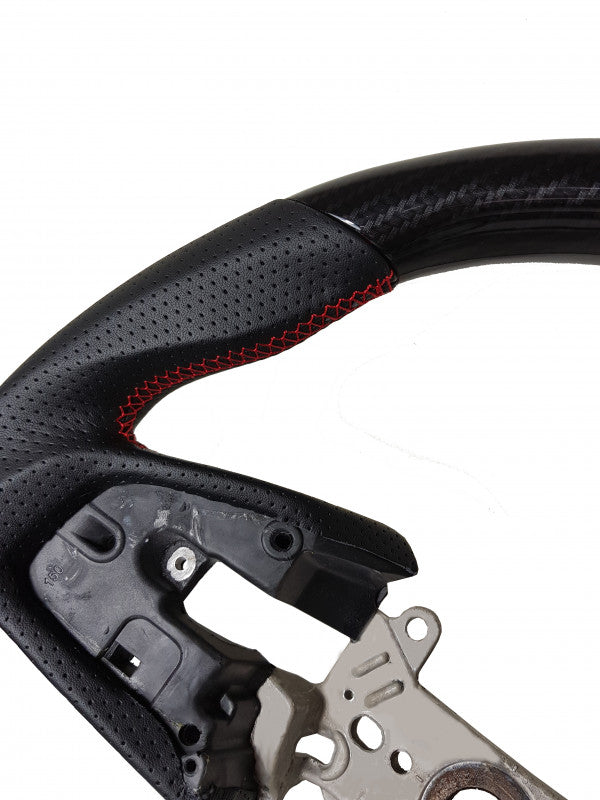 Cipher Auto Enhanced Steering Wheel for 16-21 Honda Civic (Hydro Carbon Red Stripe)