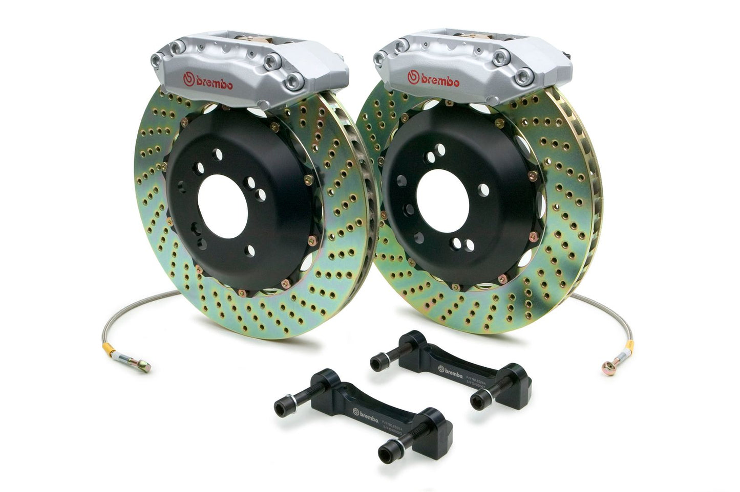 Brembo Rear GT Brake 4Pot Caliper Silver 328x28 Drill Disc 911 964 C2 C4 89-94