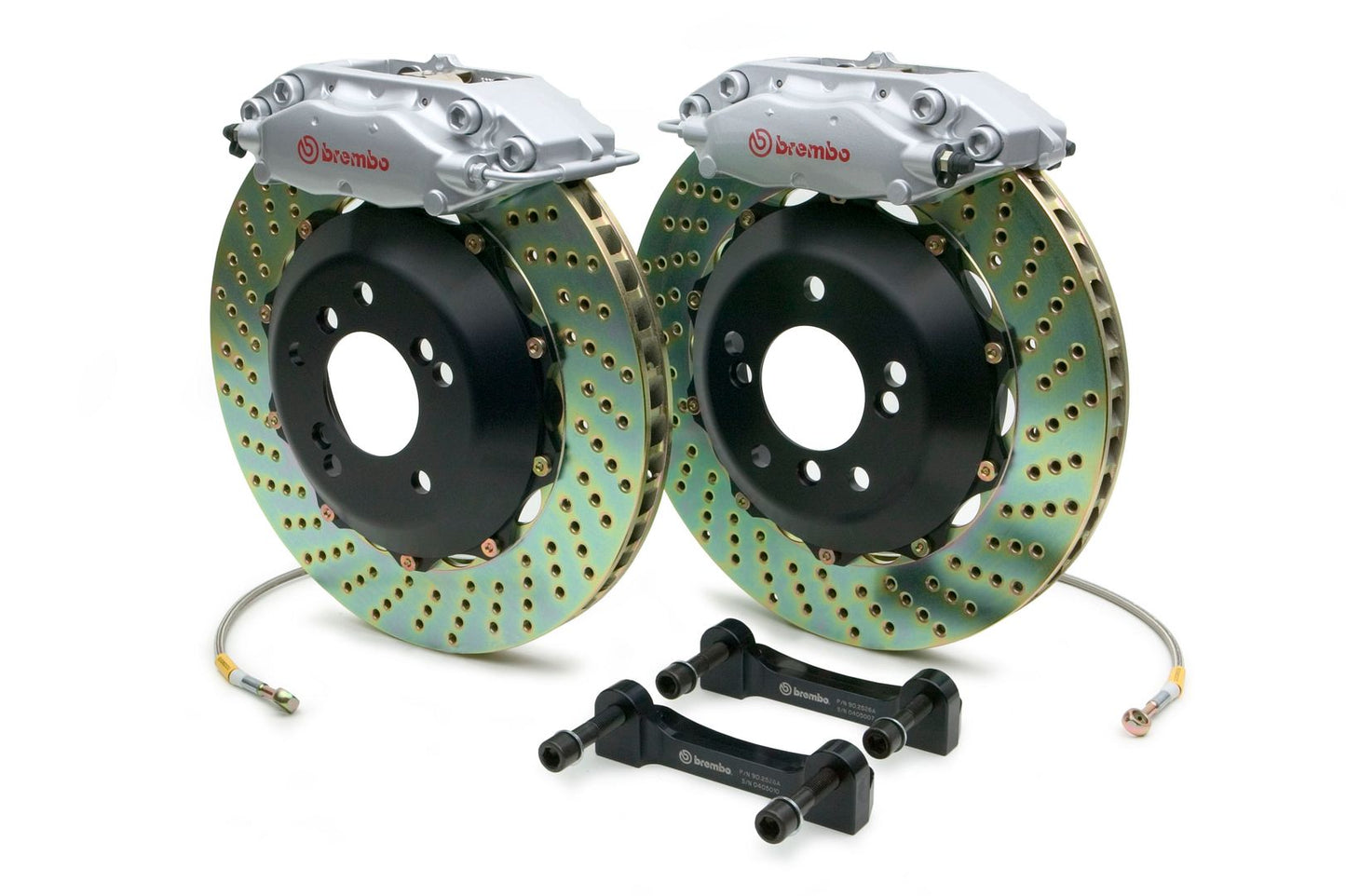Brembo Rear GT Brake 4P Caliper Silver 345x28 Drill Porsche 911 930 Turbo 78-89
