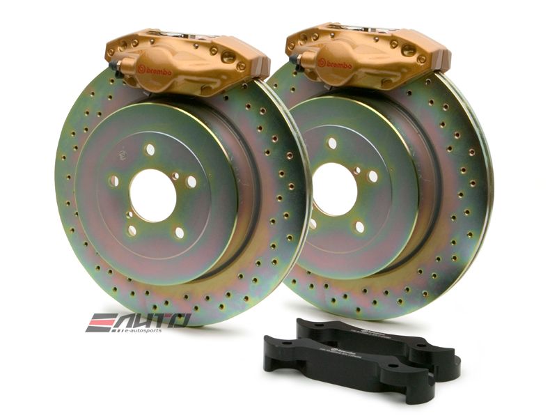 BREMBO Rear GT Brake 2Pot Gold 316x20 Drill Disc for WRX 08-14 Legacy 2.5i 10-14