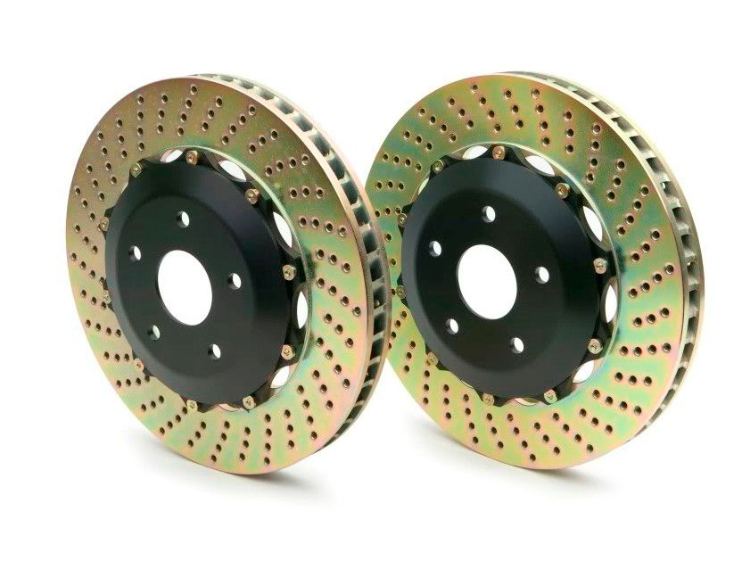 BREMBO Front 2pc Oversize Rotor Disc Upgrade 380x34 Drill Gallardo 03-14 R8 08+