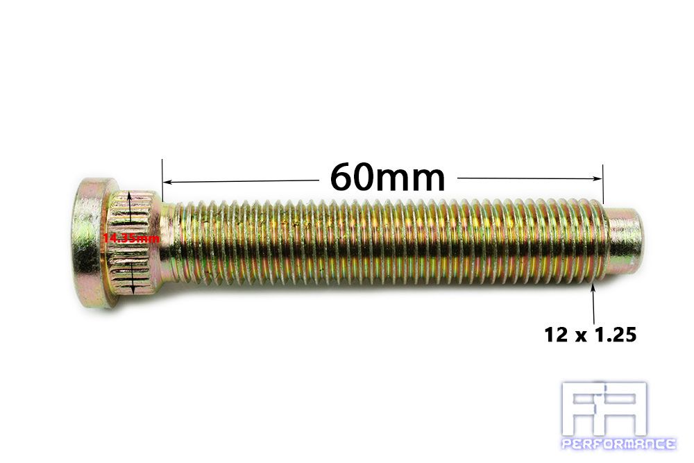 10x Syun 60mm Extend Wheel Stud 12x1.25 14.35mm 10.9 Grade for Nissan Inifiniti