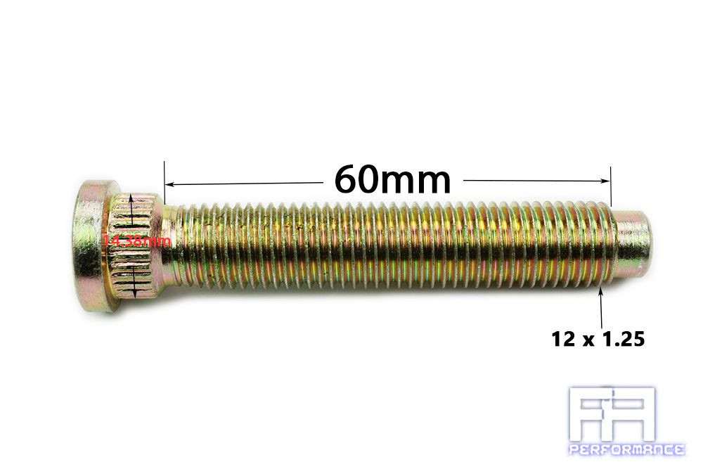 10x Syun 60mm Extend Wheel Stud 12x1.25 14.38mm 10.9 Grade for Subaru FRS 86