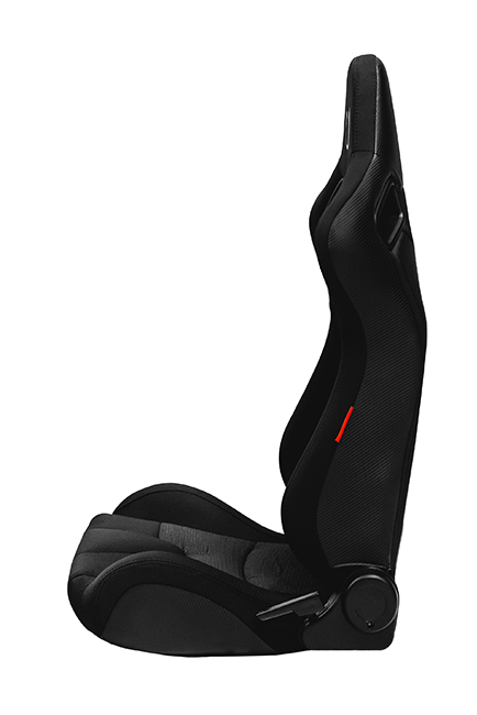 Cipher Auto AR-9 Revo Racing Seats Black Suede & Fabric w/ Carbon Fiber Poly Backing - Pair
