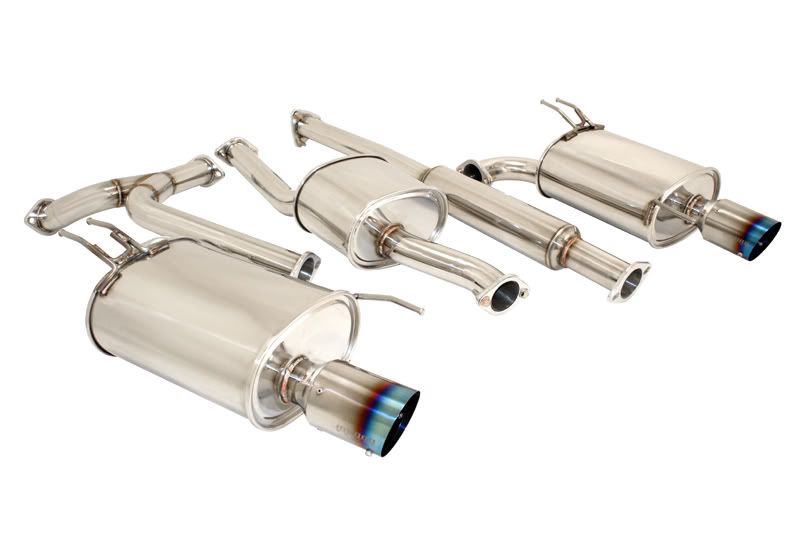 MEGAN 4" Dual Titanium Tips OE RS CatBack Exhaust Muffler TSX 04-08 w/ Silencer